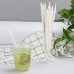 disposable 10mm biodegradable kraft drink straws paper white for bar