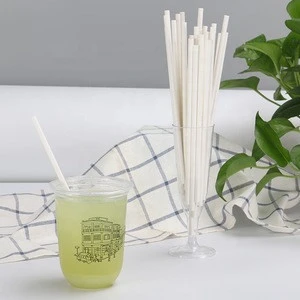 disposable 10mm biodegradable kraft drink straws paper white for bar