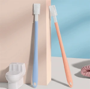 Disposable Replaceable Toilet Brush,Dead End Gap Cleaning Brush with Replacement 100pcs Head,Household Deep Detail Scrubber Tool
