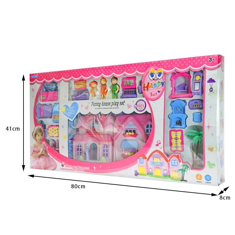 Diy dollhouse miniature dolls house assembly kit puzzle crafts toy with light and sound