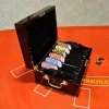 DMF material high gloss mahogany casino chips case 500 chips capacity