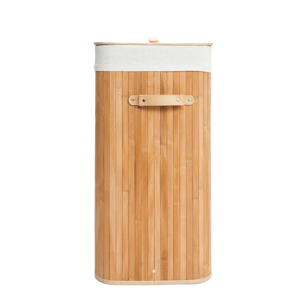 Double Laundry Basket With Lid Hamper Storage Bin Dirty Clothes Sort Bamboo Laundry Storage Basket Folding Dirty Clothes