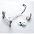 Import Dual handle wall mounted kitchen mixer faucet two holes chrome cold and hot water taps from China