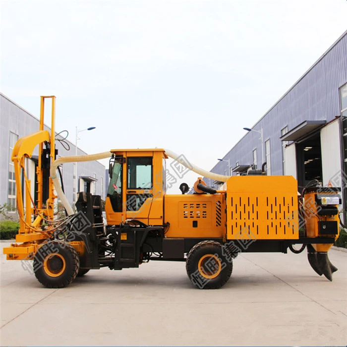dust removal integrated guardrail pile driver piling drilling machine for sale
