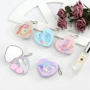 Easy Carry Eyes Kit Holder Container Heart Shape Contact Lens Case