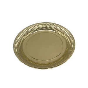 Eco-Friendly dinnerware disposable round rose gold paper plates,party plates