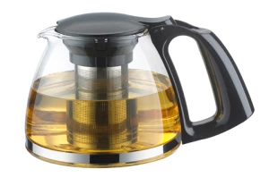 Eco-friendly transparent glass tea pot set with infuser
