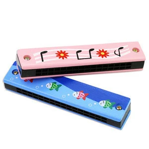 Education cheap kids mini wooden musical instrument harmonica toy