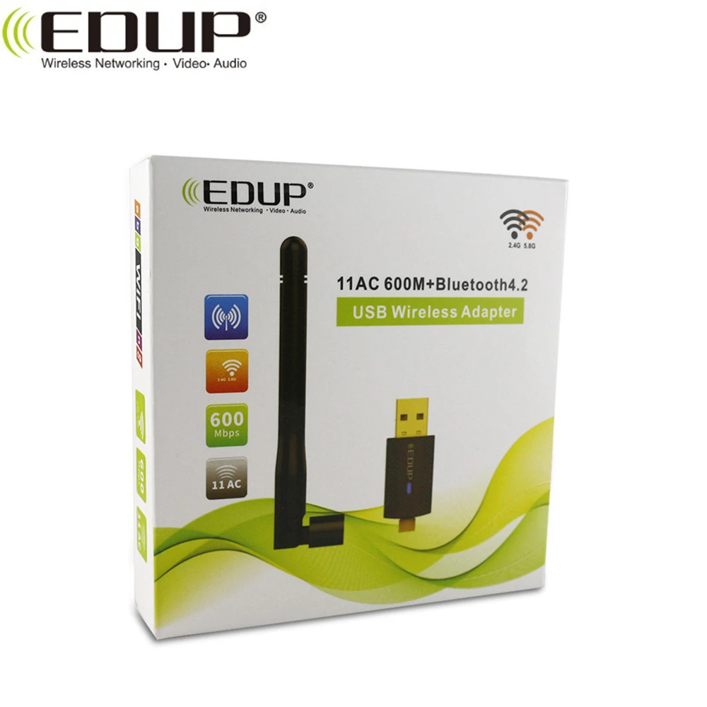 EDUP 2 in 1 AC600 network card Dual Band WiFi Card BT V4.2 Wireless USB Adapter Dongle