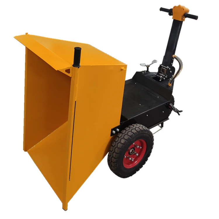 Electrical movable dump truck with three wheels for concrete,brick and sand