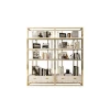 Elegant stylish gold metal bookshelf wood drawer bookcase