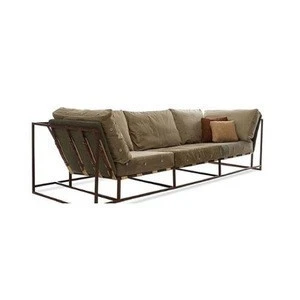 ELLE DESIGN INDUSTRIAL SOFA FABRIC 3 SEATS COUCH