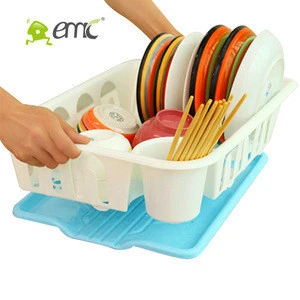 emc plastic dish racks with tray, kitchen dish racks, kitchen storage dish racks