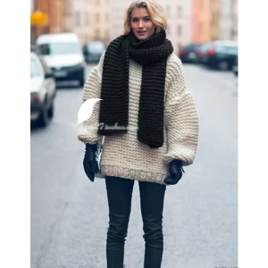 European and American winter new style fashion handmade knitted shawl scarf