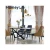 Import European modern design cross legs black painting table base and marble top dining table from China