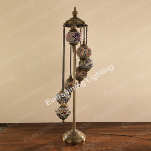 Evershining Impressive Iron Moroccan and Ottoman Lamps, European 7 Balls set Mosaic Turkish Floor Lamps for Decoration YMA41607