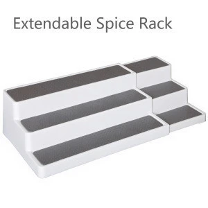 Expandable 3 tier spice rack Kitchen Cabinet Pantry  Spice Rack Shelf Storage Organizer