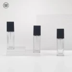 Factory Popular Customized Cosmetics Packaging 40ml Square Liquid Foundation Eye Cream Bottle Empty Glass Bottle With Pp Pump