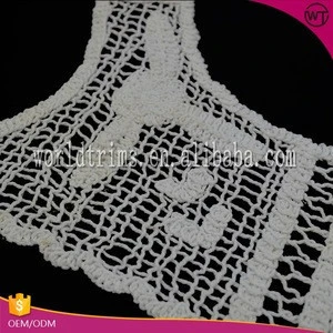 Factory price latest African lace machine made crochet lace collar