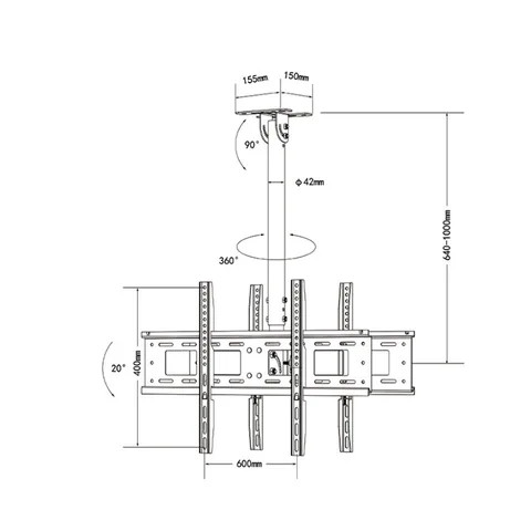 factory sale up and down 730 mm Tv wall mount universal lift mechanism motorized monitor lift  moveable self