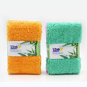 Factory Stocked Super Absorbent Bamboo Dish Fiber Kitchen Cleaning Sponge