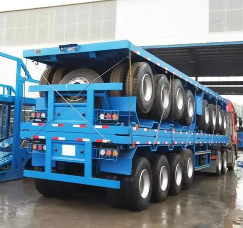 Factory Supply Attractive Price Shipping Container Semi Trailer 2 axle 3 axle 20ft 40ft Flatbed Trailer with Container Locks