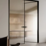 Factory Wholesale High quality Customized Aluminum framed swing glass door with glass lock for bathroom&livinfg room