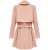 Import fake two layer wholesale coat woman long sleeve shawl collar trench coat with belt from China