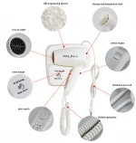 Falin Fl-2101A 1300w 110V/220v Hotel Electric Hair Dryer Blow Dryer Wall-hanging Hairdryer Blowing Hair Dryer