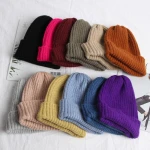 Fashion acrylic winter hats beanie/wholesale beanie custom knit acrylic beanie