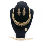Fashion Alloy Gold Plated Pendant Earring Set Necklace Gold Wedding Bridal Jewelry Set