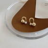 Fashion Geometric Metal Ball Imitation-Pearl Pendant Earrings Tassel Chain Dangle Earring New Women Girl Jewelry Gift