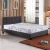 Import Fashion single cheaper grey fabric bed frames with button from China