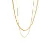 Fashion Titanium Steel Gold Plated Necklace Double Layer Twisted Chokers Necklace Collier