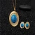 Import fashion turquoise pendants and earrings jewelry set from China