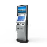 Floor standing 19 inch touchscreen  with card reader and cash acceptor self payment kiosk