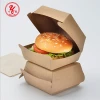 Foldable kraft paper fastfood packing box for hamburger