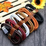 For iphone 7 mobile phone usb cable charger leather usb c cable