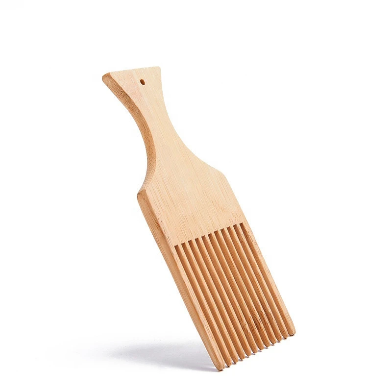 Free Sample Custom Wholesale Wooden Hair Pick Comb Afro Wooden Pick Comb