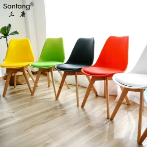 free sample morden tulip chair Wholesale cheap dining room chairs home furniture new design Wooden Legs plastic dining chair
