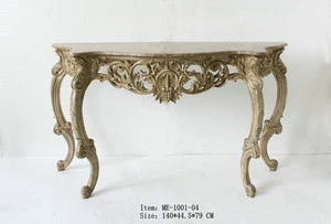 French Style Reproduction Living Room Furniture Console Table With Wood Top