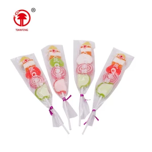 Fruity favoured lollipop pen candy sweets with multi colours halal soft candy