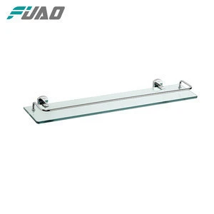 FUAO stainless steel bathroom glass corner shelf