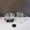 Glass Heat Resistant Coffee Dripper Filter Pot  Coffee Filter Cup Pot V60 Coffee Dripper Set