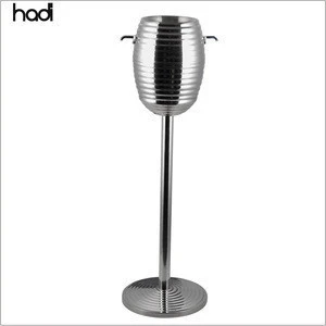 Guangzhou manufacturer double wall stainless ice bucket with stand / Large champagne ice bucket for bar