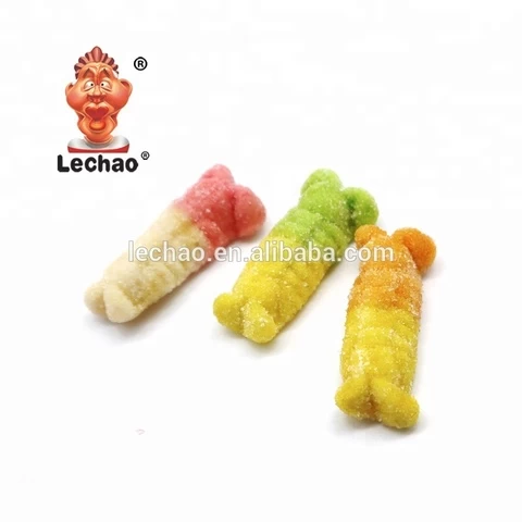 Halal bulk worm gummy candy Multi-Color Worm Gummy Candy Toys confectionery