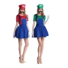 Halloween Super Mario Kids Boys Girls Clothes Mario Brothers Cosplay Red and Green Costume