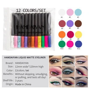 Handaiyan 12pcs Eyeliner Set Waterproof And Sweat-proof Color Liquid Eyeliner
