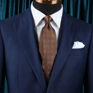 Handmade Durable Exquisite Grosgrain Tie Repeating Flower  Men Necktie 8.5cm