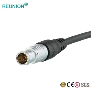 HD Medical Camera coaxial connector 1+3pins signal connector with push-pin self-locking system